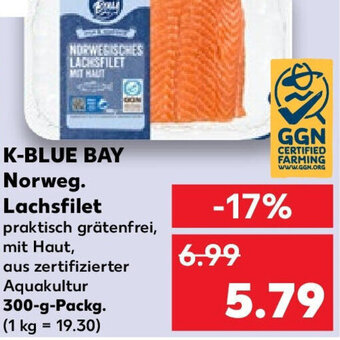 Kaufland K-BLUE BAY Norweg. Lachsfilet 300 g Packg. Angebot