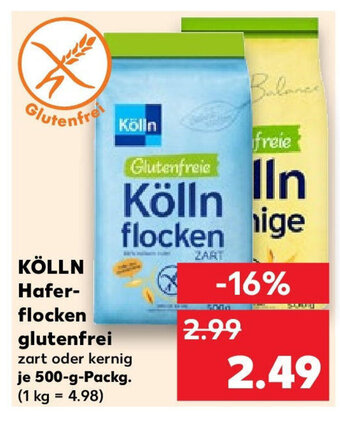 Kaufland KÖLLN Hafer- flocken glutenfrei 500-g-Packg. Angebot