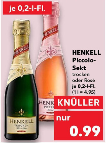 Kaufland HENKELL Piccolo-Sekt oder Rosé 0,2 l Fl. Angebot