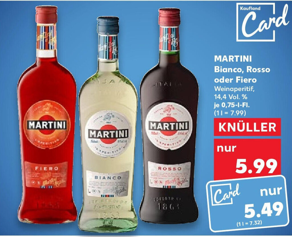MARTINI Bianco, Rosso oder Fiero 0,75lFl. Angebot bei Kaufland
