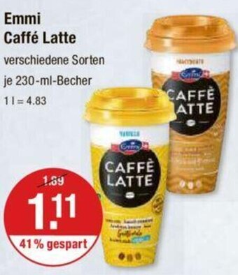 V Markt Emmi Caffé Latte je 230-ml Angebot