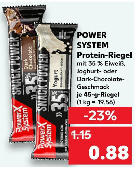 POWER SYSTEM ProteinRiegel 45 g Riegel Angebot bei Kaufland
