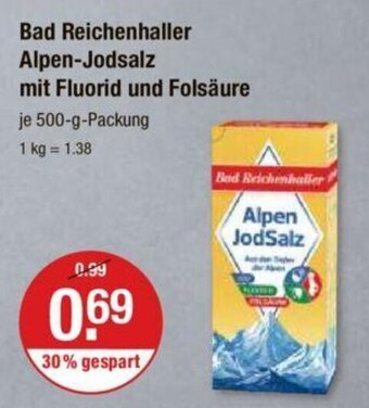 V Markt Bad Reichenhaller Alpen-Jodsalz mit Fluorid und Folsäure je 500-g-Packung Angebot