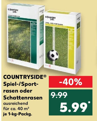 Kaufland COUNTRYSIDE Spiel-/Sport-rasen oder Schattenrasen 1-kg-Packg. Angebot