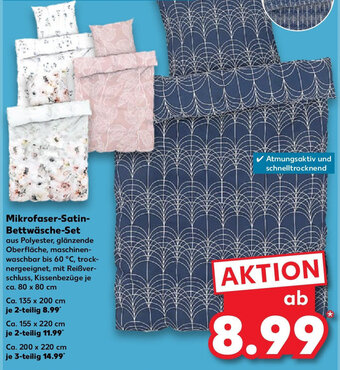 Kaufland Mikrofaser-Satin-Bettwäsche-Set Ca. 80 x 80 cm Angebot