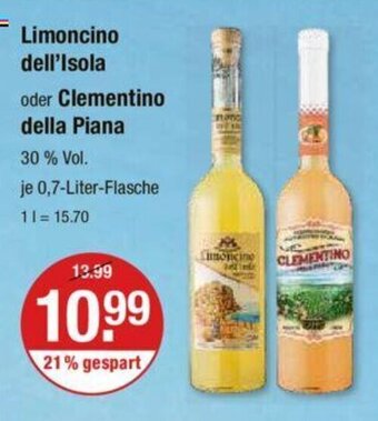 V Markt Limoncino dell'Isola oder Clementino della Piana je 0,7-Liter-Flasche Angebot