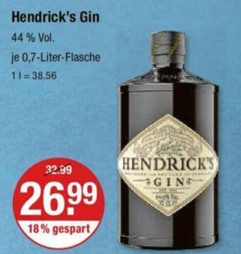 V Markt Hendrick's Gin 44 % Vol. je 0,7-Liter-Flasche Angebot