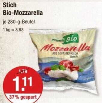 V Markt Stich Bio-Mozzarella je 280-g-Beutel Angebot