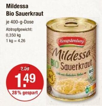 V Markt Hengstenberg Mildessa Bio Sauerkraut je 400-g Angebot