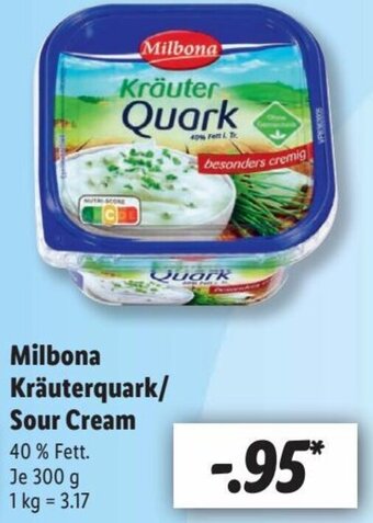 Lidl Milbona Kräuterquark/ Sour Cream 300 g Angebot