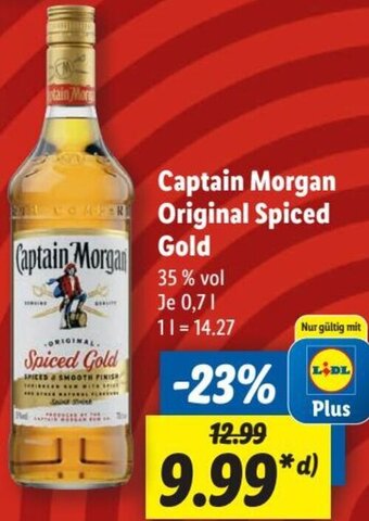 Lidl Captain Morgan Original Spiced Gold 0,7 L Angebot