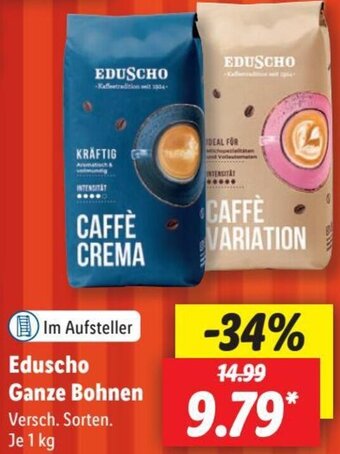 Lidl Eduscho Ganze Bohnen 1 kg Angebot