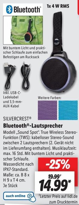 Lidl SILVERCREST Bluetooth Lautsprecher Angebot