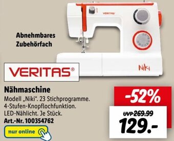 Lidl VERITAS Nähmaschine Niki Angebot