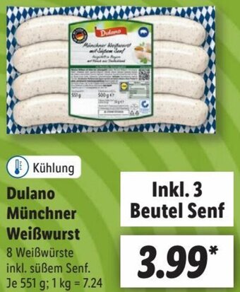 Lidl Dulano Münchner Weißwurst 551 g Angebot
