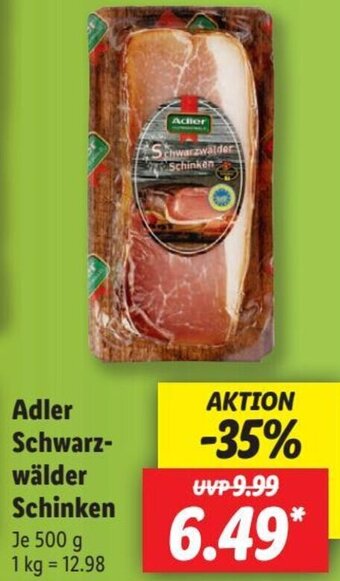 Lidl Adler Schwarzwälder Schinken 500 g Angebot