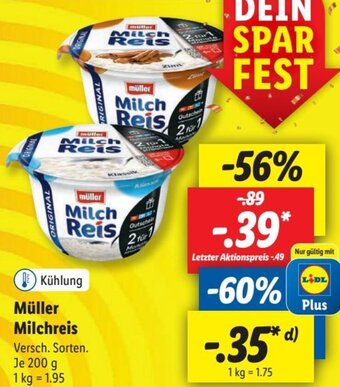 Lidl Müller Milchreis 200 g Angebot