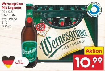 Netto Marken-Discount Wernesgrüner Pils Legende 20 x 0,5 Liter Kiste Angebot