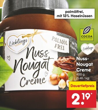 Netto Marken-Discount COCOA FOR FUTURE Nuss Nougat Creme 400 g Angebot