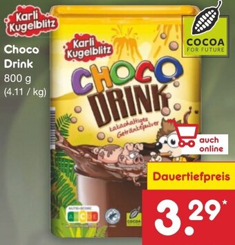 Netto Marken-Discount Karli Kugelblitz Choco Drink 800 g Angebot