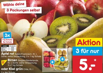 Netto Marken-Discount Äpfel rot, Birnen oder Kiwi grün Angebot