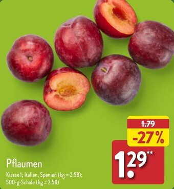 Aldi Nord Pflaumen 500 g Schale Angebot