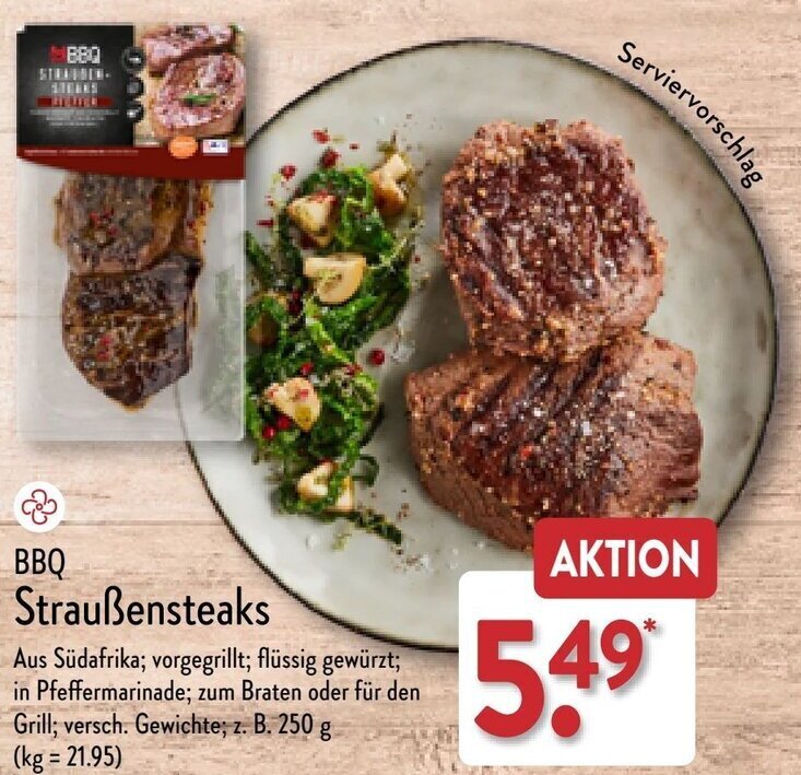 BBQ Straußensteaks Angebot bei Aldi Nord