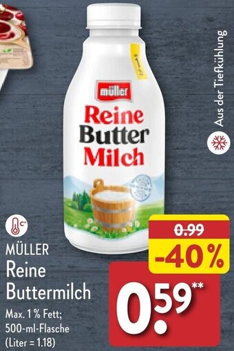 Aldi Nord MÜLLER Reine Buttermilch 500 ml Flasche Angebot