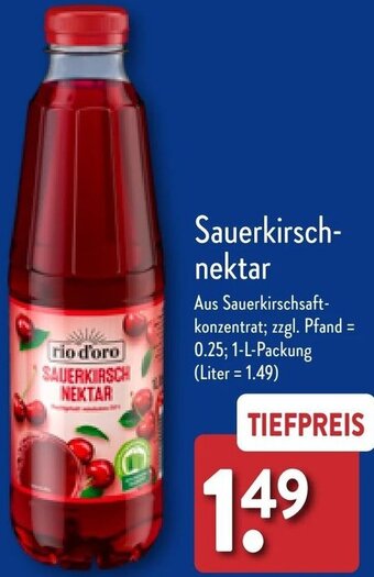 Aldi Nord rio d'oro Sauerkirsch-nektar 1 L Packung Angebot