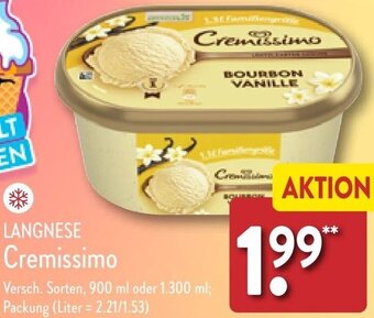 Aldi Nord LANGNESE Cremissimo 900 ml oder 1.300 ml Angebot