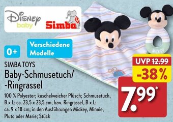 Aldi Nord SIMBA TOYS Baby-Schmusetuch/Ringrassel Angebot