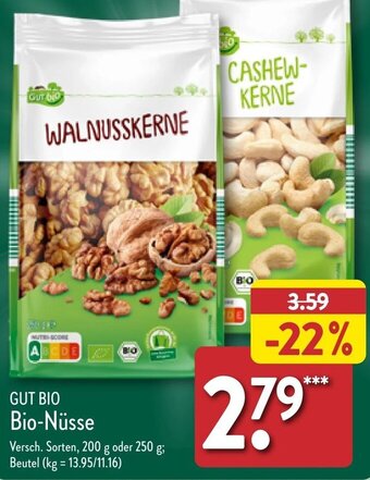 Aldi Nord GUT BIO Bio-Nüsse 200 g oder 250 g Angebot