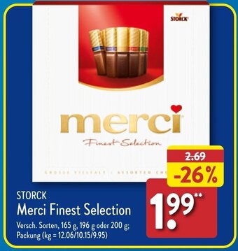 Aldi Nord STORCK Merci Finest Selection 165 g, 196 g oder 200 g Angebot