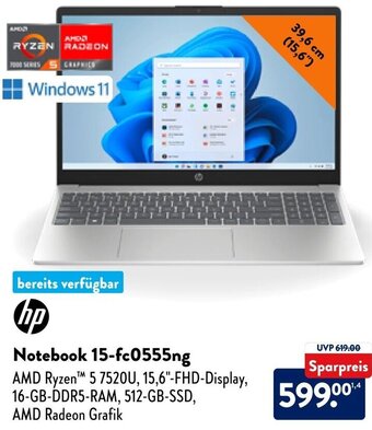 Aldi Nord hp Notebook 15-fc0555ng Angebot