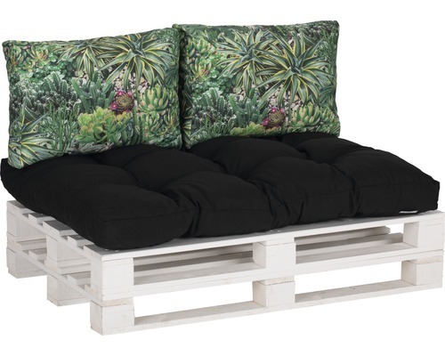 Hornbach Loungekissen set beo 1x palettenkissen und 2x rückenkissen grün, schwarz Angebot