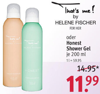 Rossmann That's me! by HELENE FISCHER FOR HER oder Honest Shower Gel 200 ml Angebot