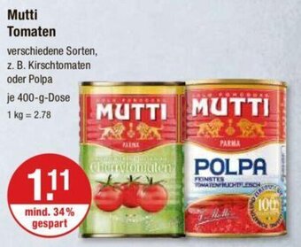 V Markt Mutti Tomaten je 400-g-Dose Angebot