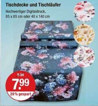 V Markt Tischdecke und Tischläufer 85 x 85 cm oder 40 x 140 cm Angebot