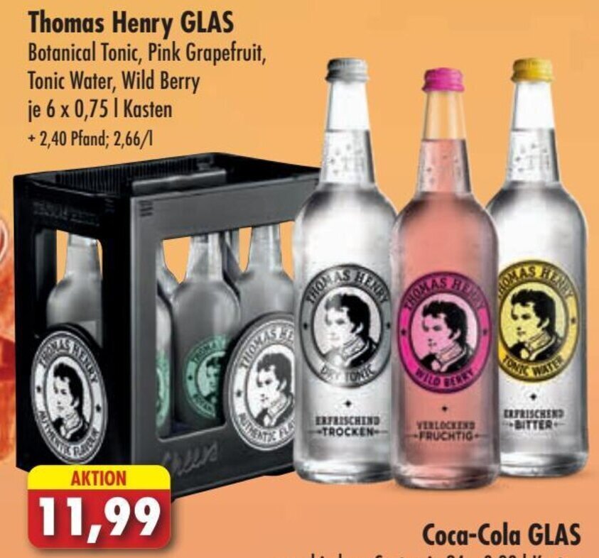 Thomas Henry Botanical Tonic, Pink Grapefruit, Tonic Water, Wild Berry