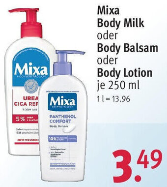 Rossmann Mixa Body Milk oder Body Balsam oder Body Lotion 250 ml Angebot