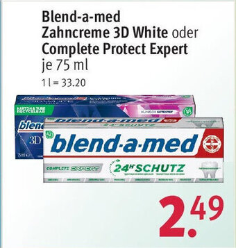 Rossmann Blend-a-med Zahncreme 3D White oder Complete Protect Expert 75 ml Angebot