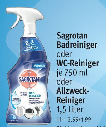 Rossmann Sagrotan Badreiniger oder WC-Reiniger 750 ml oder Allzweck- Reiniger 1,5 Liter Angebot