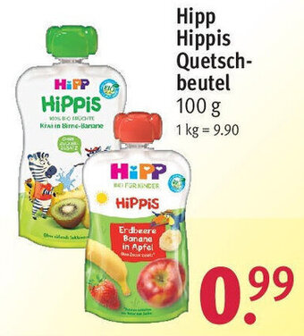 Rossmann Hipp Hippis Quetsch- beutel 100 g Angebot