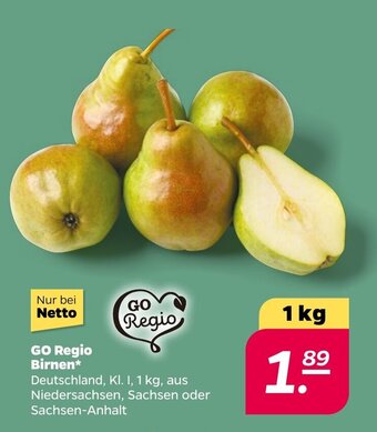 NETTO GO Regio Birnen 1 kg Angebot