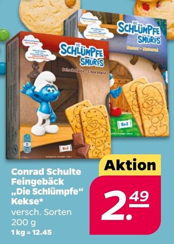 NETTO Conrad Schulte Feingebäck Die Schlümpfe Kekse 200 g Angebot