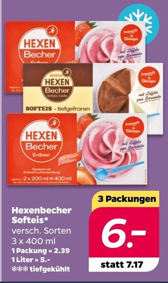 NETTO Hexenbecher Softeis 3 Packungen Angebot