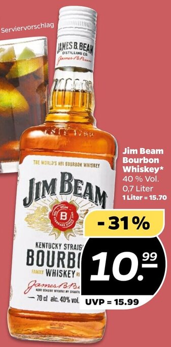 NETTO Jim Beam Bourbon Whiskey 0,7 Liter Angebot