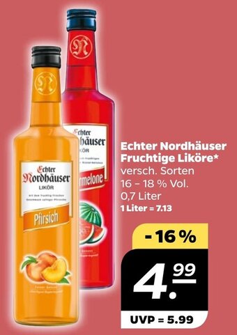 NETTO Echter Nordhäuser Fruchtige Liköre 0,7 Liter Angebot