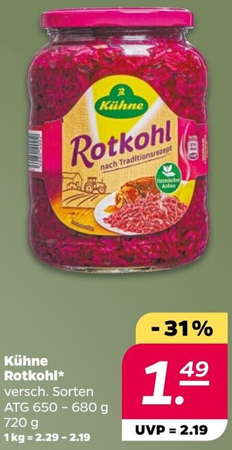 NETTO Kühne Rotkohl 720 g Angebot