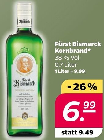 NETTO Fürst Bismarck Kornbrand 0,7 Liter Angebot